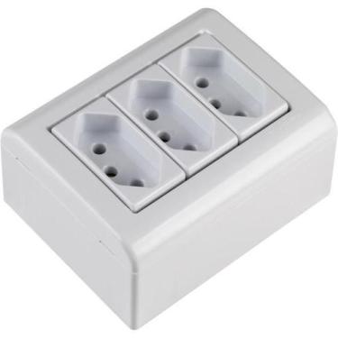 Imagem de Caixa de Sobrepor com 3 Tomadas 2P+T 10 A 250 V Tramontina LizFlex Bra