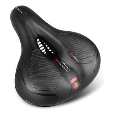 Imagem de Selim Vazado Anatômico Gel Conforto Bike Mtb Fita Refletiva
