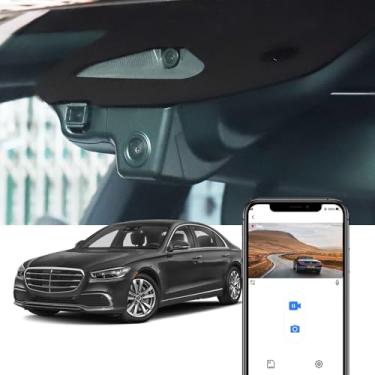 Imagem de Fitcamx Câmera veicular 4K adequada para Mercedes-Benz S-Class 2021 2022 2023 2024 S500 S560 S580 S580e Sedan Coupe Cabriolet (preta), visual OEM, vídeo UHD 2160P, gravação em loop WiFi, G-Sensor