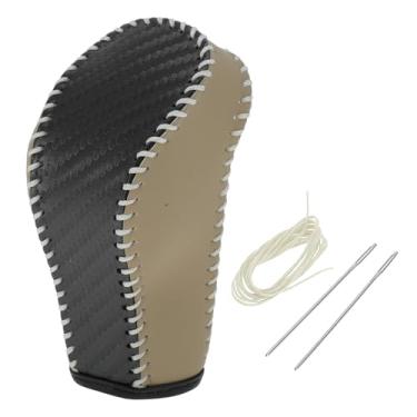 Imagem de REPAIROCK Capa antiderrapante para manípulo de câmbio de marchas para G25 2011 2012 couro sintético bege preto