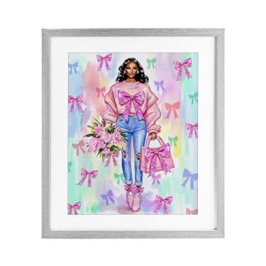 Imagem de Stupell Industries Fita feminina ilustração da moda impressão emoldurada cinza design sob vidro por Jess Stempel, 40 x 33