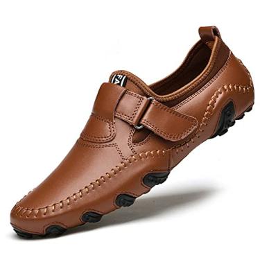 Imagem de mitvr Sapatos Casuais Masculinos De Couro, Mocassins, Náuticos, Marrom, 40Eu=8 M Eua