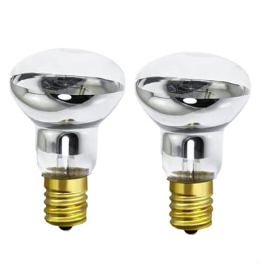 Imagem de Lâmpada de lava, lâmpada tipo refletor E17 R39 de 25 W, lâmpadas de substituição para lâmpadas vulcânicas e lâmpadas de glitter, 120 volts, branco quente 2700K, regulável, calor de alta saída (pacote