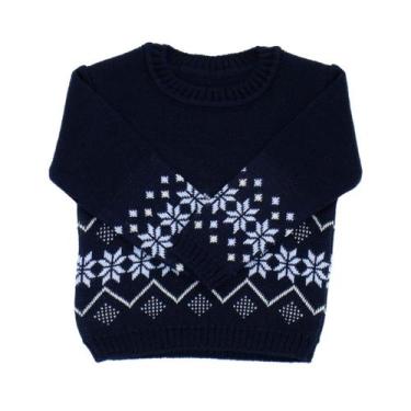 Imagem de Blusa Jacquard Infantil Unissex - Kowak, Marinho, 01
