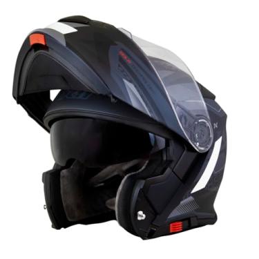 Imagem de Capacete Moto X11 Turner Prisma 2 Viseira Dupla Interna Fumê Preto/Cinza 58