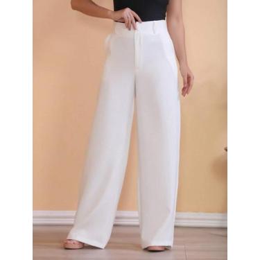 Imagem de Calça Feminina Alfaiataria Pantalona Com Cinto Elegante - Thiá Store, 