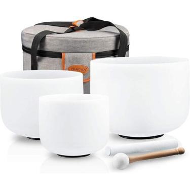 Imagem de Conjunto Crystal Singing Bowl Ryan Dvan, 3 peças com estojo e adesivo