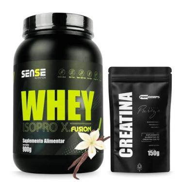 Imagem de Whey Iso proxfusion 900g Varios Sabores e Creatina pura Refil 150g - P