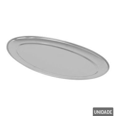 Imagem de Bandeja de Inox 17,5x29cm Oval Prata - Tudo em Caixa