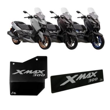 Imagem de Kit Protetor Motor E Divisória Pequena Acrílico Xmax 300 - Jaspe Ateli