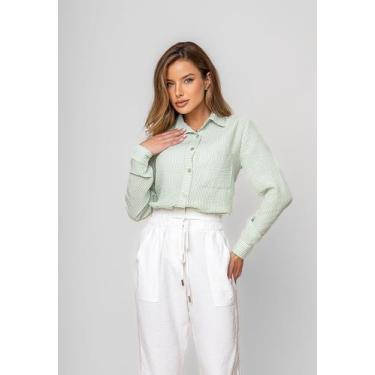 Imagem de Camisão Listrado Alfaiataria Verde Salvatore - Salvatore Fashion, G