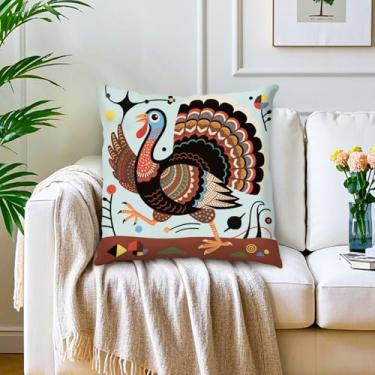 Imagem de Capas de travesseiro de peru de Ação de Graças, presentes de galinha, fazenda, fronhas decorativas para sofá, cama, decoração de casa, sala de estar, pátio