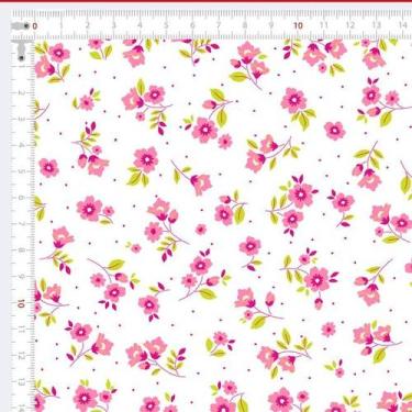 Imagem de Tecido Tricoline Mini Floral Arabella Rosa Magenta - Peripan - 50 cm x