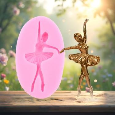 Imagem de Molde de silicone para meninas bailarina, dançarina, fondant para decoração de bolos, enfeite de cupcake, pasta de goma de chocolate, doce, argila de polímero