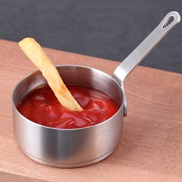 Imagem de Copo de molho de aço inoxidável de 100 ml com alça, copos pequenos de condimentos para churrasco, restaurantes, catering, tigelas ergonômicas reutilizáveis