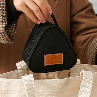 Imagem de Pequenos sacos reutilizáveis para lanches, recipiente de alimentos para mulheres, bolsa de sanduíche, trabalho, viagem, academia, piquenique, à prova de vazamento, ao ar livre, bolsas de jogos (preta