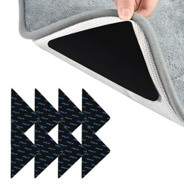 Imagem de Conjunto de 8 tapetes antiderrapantes em forma de triângulo PU – Fita adesiva para tapetes, laminado ou proteção de piso de azulejo