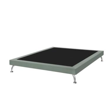 Imagem de Estrutura Para Cama King Base Japonesa 195cm Veludo Cinza Chumbo
