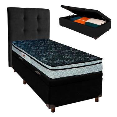 Imagem de Kit Cama Box Bau + Cabeceira + Colchão Solteiro D28 - Conforto - Paropas