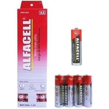 Imagem de Kit 60 Pilha Alfacell Comum Pequena Aa Cartela C/4 Unidade