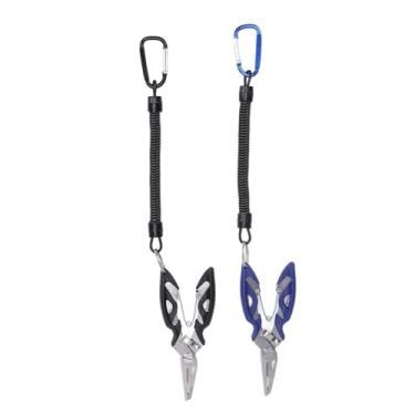 Imagem de Suprimentos de jardinagem alicate de pesca mola guidão tesoura alicate de aço inoxidável conjunto de equipamentos de pesca conveniência e controle ferramenta de pesca como fio e cortador de trança