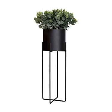Imagem de 3FLQOOPP Suporte de exibição de plantas prateleira de flores de ferro decoração de sala de estar prateleira simples escritório balde redondo rack de vaso de flores suporte de exibição de plantas de