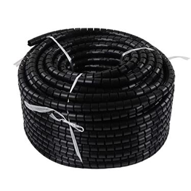 Imagem de A luva do protetor de fio cobre o tubo de cabo resistente ao desgaste para o computador, tubo de gerenciamento de cabo de alimentação preto (Diâmetro 22mm 50m)