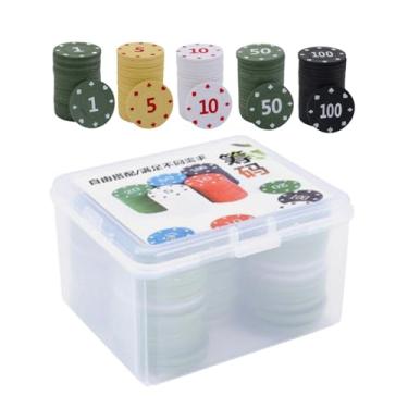 Imagem de Fichas de pôquer numeradas, suprimentos para jogos com caixa de armazenamento | Fichas de pôquer profissionais, para viagens em casa, torneios, festas, feriados, aniversário, escritório, família