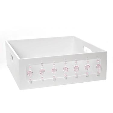 Imagem de Bandeja Pedras Rosa Quarto Bebê Infantil Menina - Potinho de mel