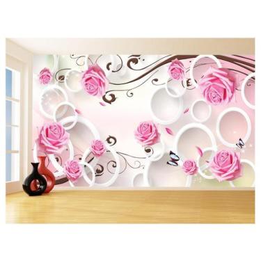 Imagem de Papel De Parede 3D Floral Textura Sala Flores 3,5M Xfl330 - Você Decor