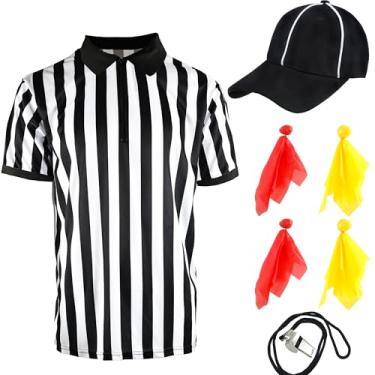 Imagem de 7 peças de chapéu de árbitro oficial masculino bandeira de desafio bandeiras de pênalti de futebol para jogos de futebol, 6 tamanhos