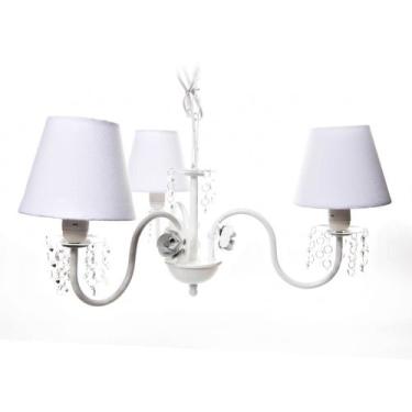 Imagem de Lustre 3L Cristais 3 Flores P Branco Quarto Bebê Infantil - Potinho de