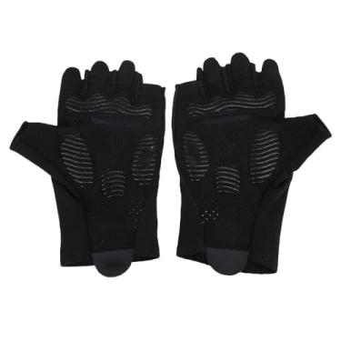 Imagem de RiToEasysports Luvas de Bicicleta, Tecido Preto Silicone Acolchoado Absorção de Choque Anti Deslizamento Luvas de Meio Dedo para Treino Esportivo (S)