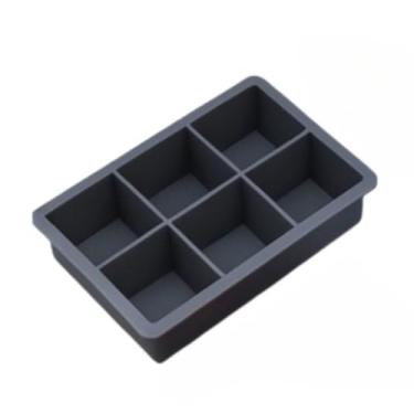 Imagem de Forma de Gelo Grande Silicone Com 6 Pedras Para Papinha Gelo Drinks e Bar Cozinha(Preta,3)