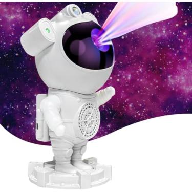 Imagem de Luminária Projetor Galáxia Astronauta com Alto-Falante Bluetooth – Luz RGB, Efeitos Estelares, Decoração Quarto, Presente Criativo