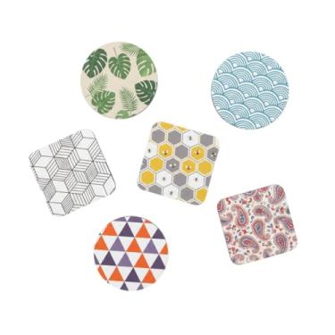 Imagem de Porta Copos Com Ilustração Personalizada Padrão Radar Escuro - Tamanho 9x9 cm