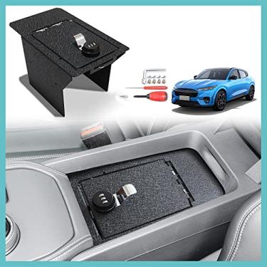 Imagem de BestEvMod Compatível com console central Mach-E Cofre Armazenamento Interior Organizador de 3 dígitos Combo Lock Proteção de privacidade Compatível com Mustang Mach E Accessories 2021-2024 NÃO serve
