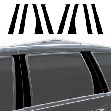 Imagem de Amayum Molduras de janela lateral para ambientes externos, acabamento de pilar, adequado para Jeep Grand Cherokee 2007-2010, acessórios externos, preto