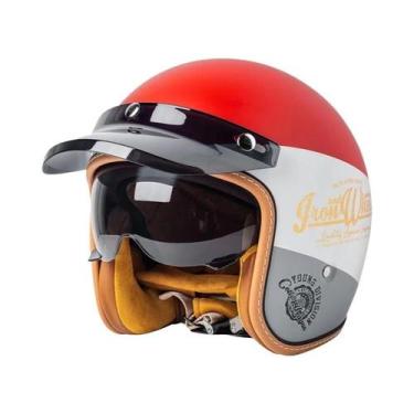 Imagem de Capacete De Motocicleta Unissex Três Quartos, Certificado Nacional 3C,