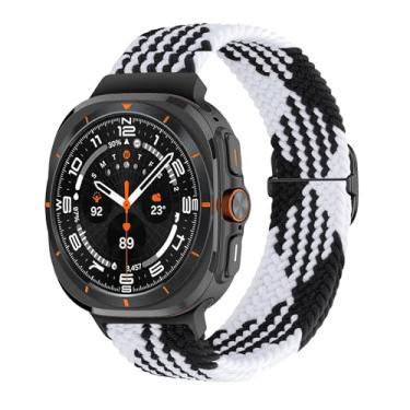 Imagem de HEPUP Pulseira trançada de nylon para Samsung Galaxy Watch 7 Ultra, pulseira de nylon elástico de 47 mm Correa, Watch 7 Ultra, Ágata