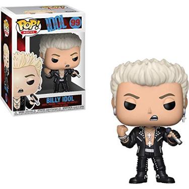 Imagem de Billy Idol: x Funko POP! Rocks Boneco de vinil e 1 POP! Pacote protetor gráfico de plástico PET compatível [#099 / 36445 - B]