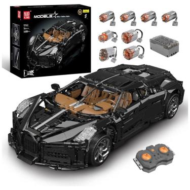 Imagem de Kit de Construção Carro Esportivo da Super Corrida MOC com 4688 Peças e Controle Remoto por APP para Adultos, Mould King, Preto