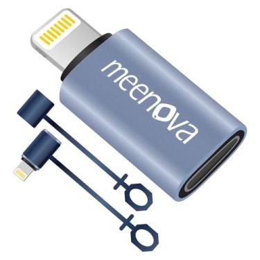 Imagem de Pacote com 2, conversor de carregamento rápido tipo C fêmea para 8 pinos PD macho para iPhone 12 Pro Max/11/Xs/Xr/novo Se/iPad Air, AirPods 2 Pro, 20W9V2A18W30W, cabo USB C, cabo de alimentação para laptop com eMarker IC, suporte de borracha