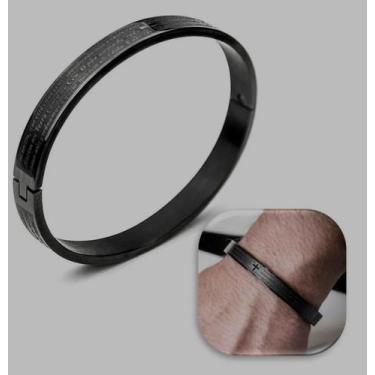 Imagem de Pulseira Bracelete Oração Pai Nosso Aço Inox 316L Masculino Feminino I