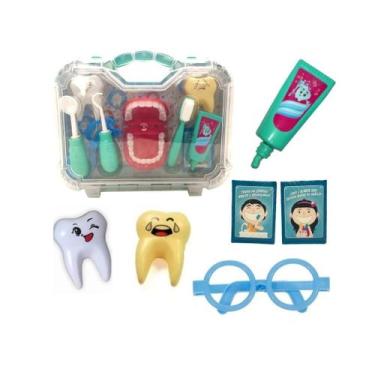 Imagem de Brinquedo infantil maleta kit dentista grande verde menino - Paki Toys
