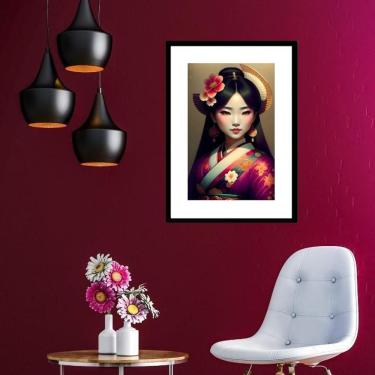 Imagem de Quadro Menina Gueixa - 60X48Cm