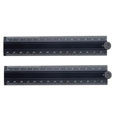 Imagem de Régua reta dobrável de liga de alumínio multifuncional, ferramenta de medição de desenho geométrico de estilo simples com linha angular