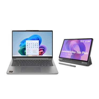 Imagem de Notebook Lenovo 14” Ideapad Slim 5 83NJ0002BR Windows 11 Ryzen AI 5 + Tablet Lenovo Idea Tab Plus 12.1” Android 15 ZAG70941BR 256GB