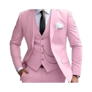 Imagem de Terno Masculino Slim Fit Verde Menta De 3 Peças Com Lapela Entalhada, 