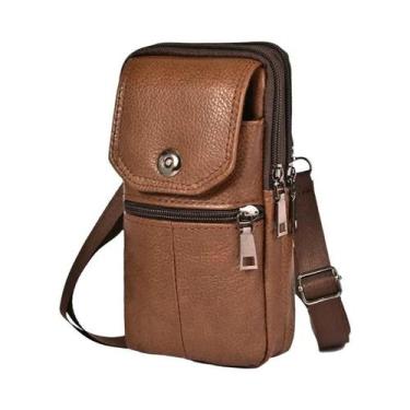 Imagem de Bolsa Mensageiro Masculina De Couro De Vaca, 2023, Com Vários Bolsos, 